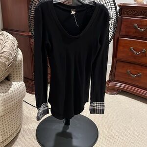 Black free people tee with cuts on sleeves